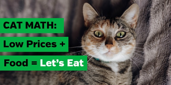 CAT MATH: Low Prices + Food = Let's Eat