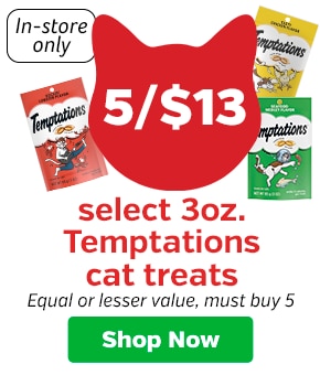 5/$13 select 3 oz. Temptations cat treats