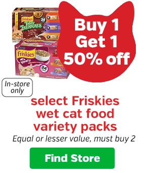 Buy 1, get 1 50% off Friskies
